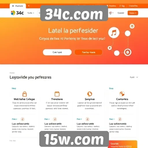 Visão geral das funcionalidades do site 34c.com